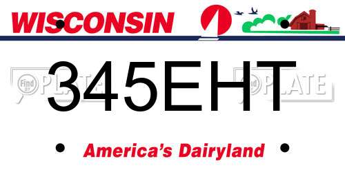 345EHT Wisconsin License Plate