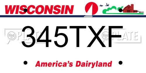 345TXF Wisconsin License Plate