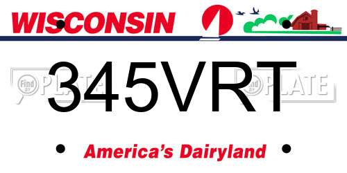 345VRT Wisconsin License Plate