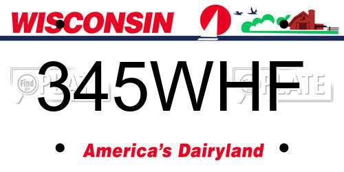 345WHF Wisconsin License Plate
