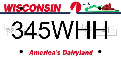 345WHH Wisconsin License Plate