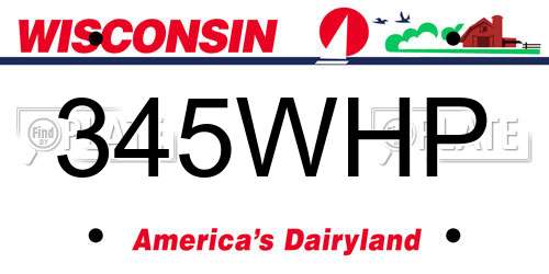 345WHP Wisconsin License Plate