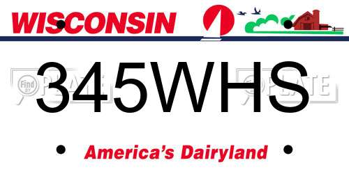 345WHS Wisconsin License Plate
