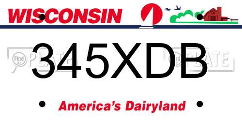 345XDB Wisconsin License Plate