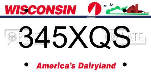 345XQS Wisconsin License Plate