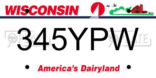 345YPW Wisconsin License Plate