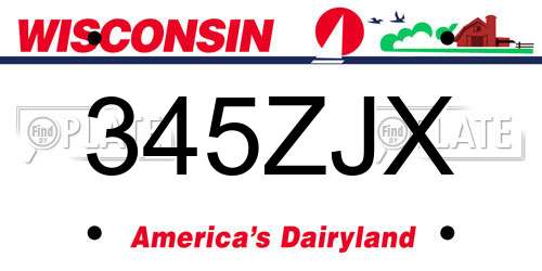 345ZJX Wisconsin License Plate