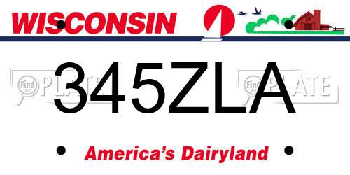 345ZLA Wisconsin License Plate
