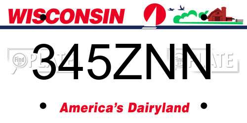 345ZNN Wisconsin License Plate