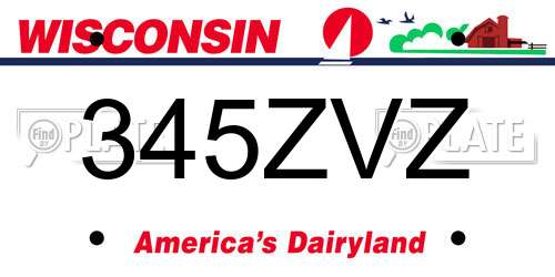 345ZVZ Wisconsin License Plate