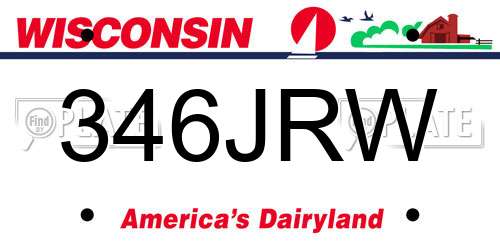 346JRW Wisconsin License Plate