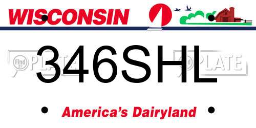 346SHL Wisconsin License Plate