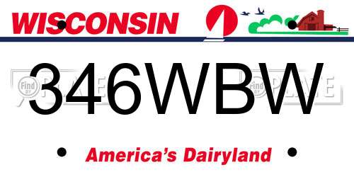346WBW Wisconsin License Plate