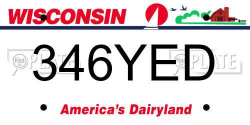 346YED Wisconsin License Plate