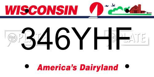 346YHF Wisconsin License Plate
