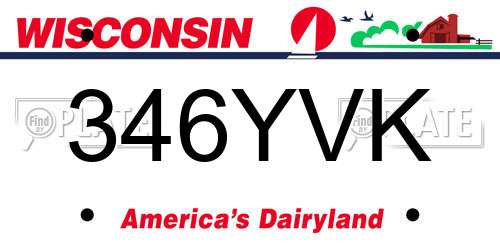 346YVK Wisconsin License Plate