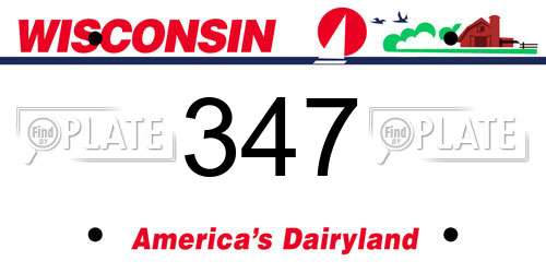 347 Wisconsin License Plate