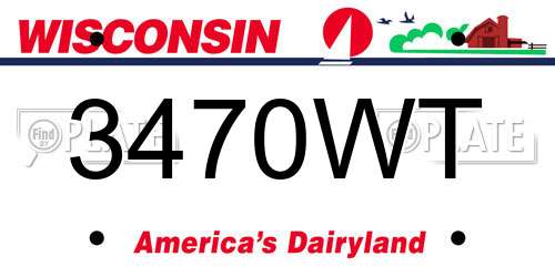 3470WT Wisconsin License Plate