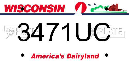 3471UC Wisconsin License Plate