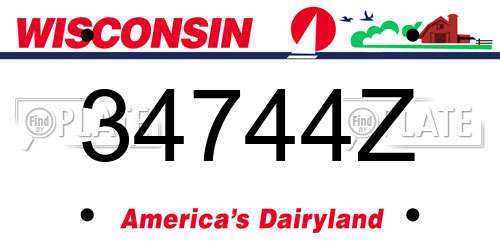 34744Z Wisconsin License Plate