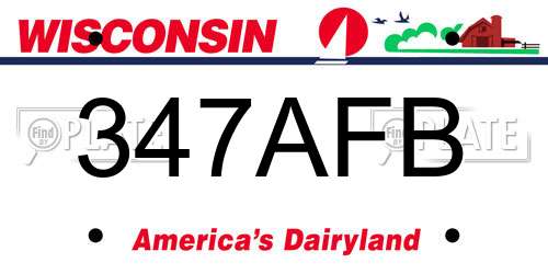 347AFB Wisconsin License Plate