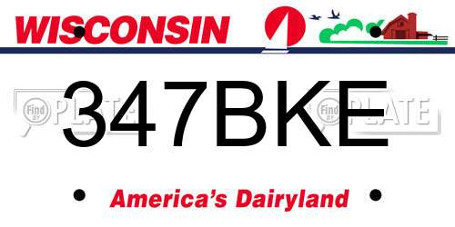 347BKE Wisconsin License Plate