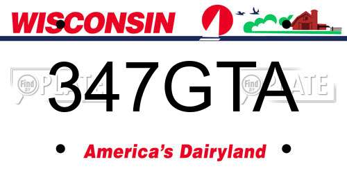 347GTA Wisconsin License Plate