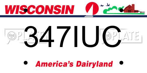 347IUC Wisconsin License Plate