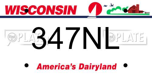 347NL Wisconsin License Plate