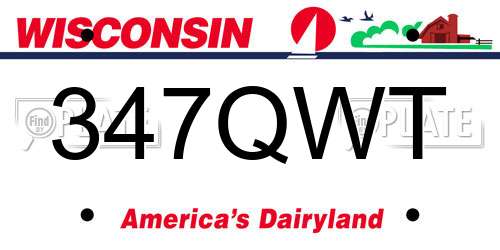 347QWT Wisconsin License Plate
