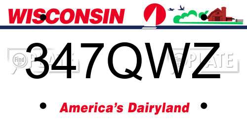347QWZ Wisconsin License Plate
