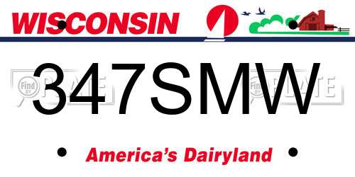 347SMW Wisconsin License Plate