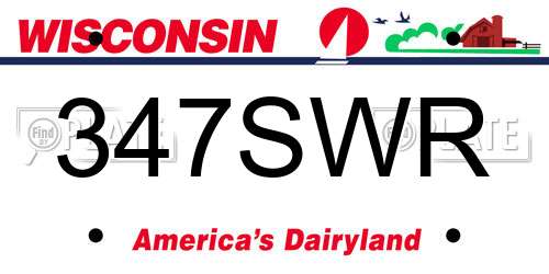 347SWR Wisconsin License Plate