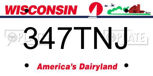 347TNJ Wisconsin License Plate