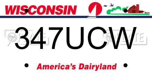 347UCW Wisconsin License Plate