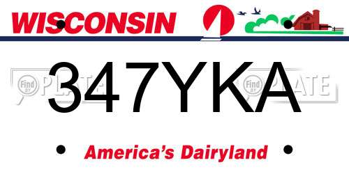347YKA Wisconsin License Plate