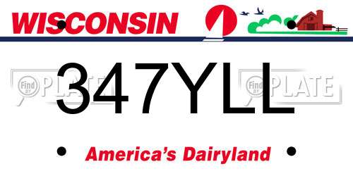 347YLL Wisconsin License Plate