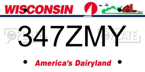 347ZMY Wisconsin License Plate