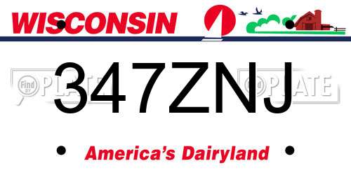 347ZNJ Wisconsin License Plate