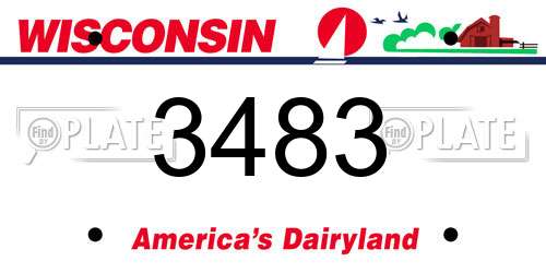 3483 Wisconsin License Plate