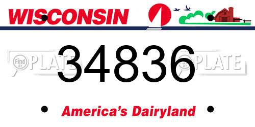 34836 Wisconsin License Plate