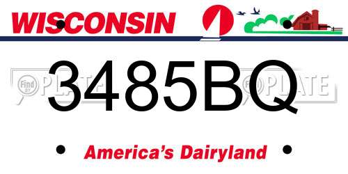 3485BQ Wisconsin License Plate
