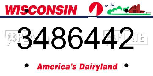 3486442 Wisconsin License Plate