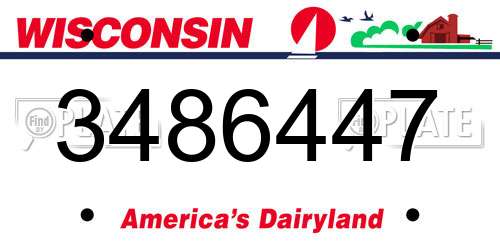 3486447 Wisconsin License Plate