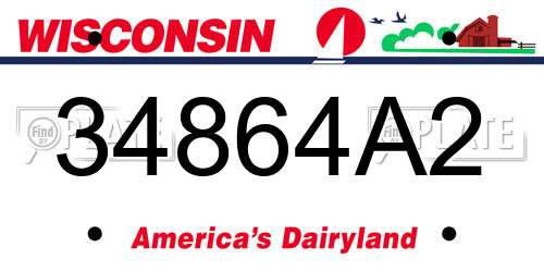 34864A2 Wisconsin License Plate