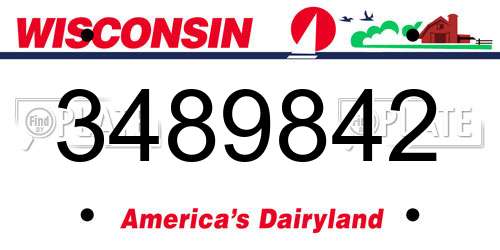 3489842 Wisconsin License Plate