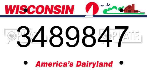 3489847 Wisconsin License Plate