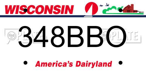 348BBO Wisconsin License Plate