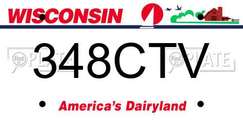 348CTV Wisconsin License Plate
