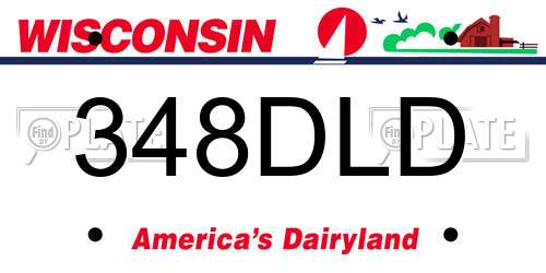 348DLD Wisconsin License Plate